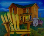 Empty Chair, oil on canvas, 120x100 cm